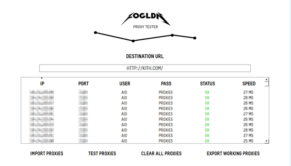 FOGLDN Proxy Tester Speeds | AIO Proxies